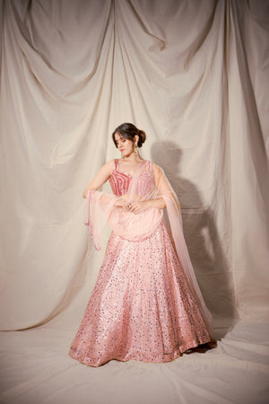Rose Gold Glam Lehenga Set - Custom image