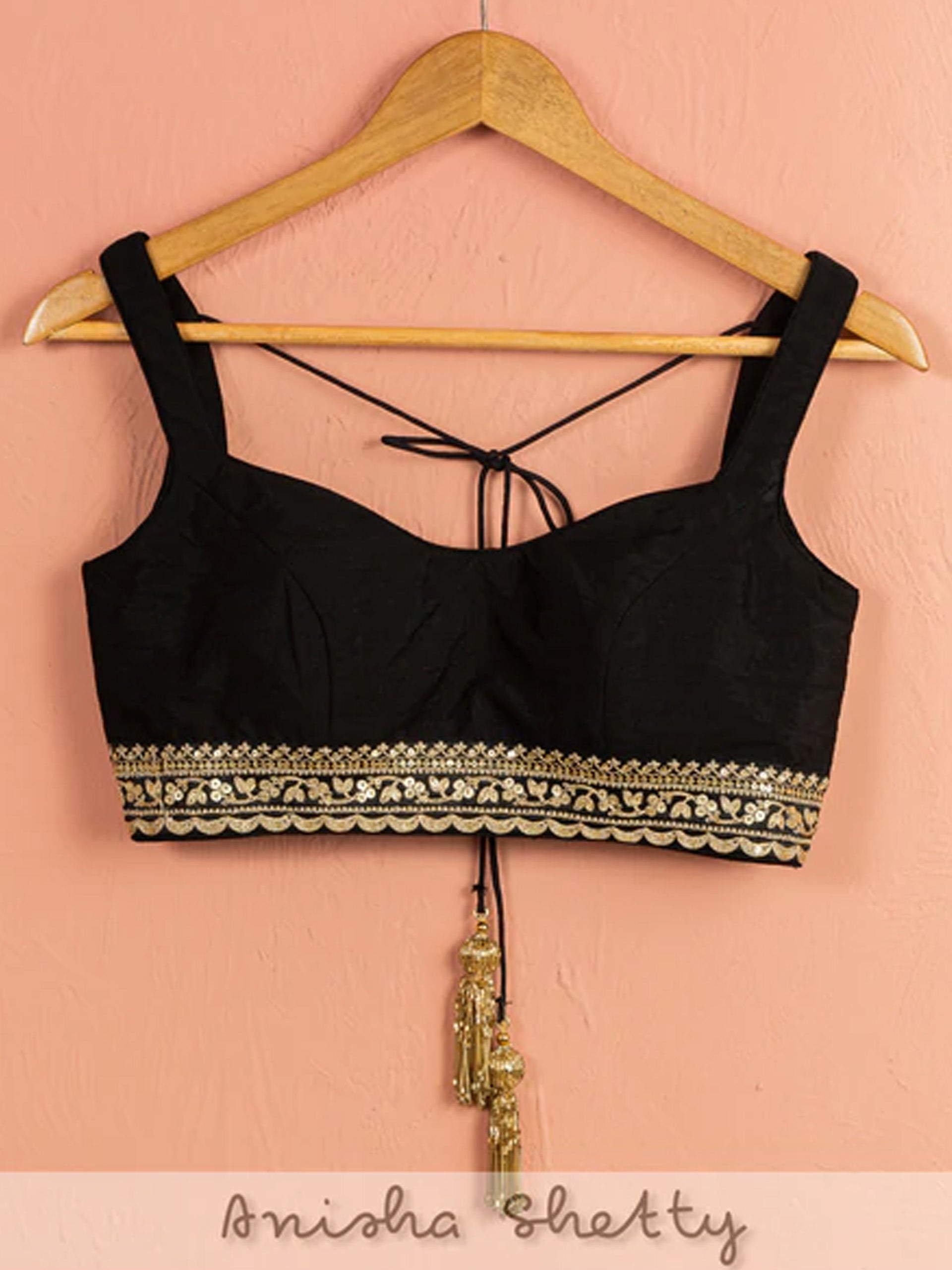 Charcoal Black Shimmer Lehenga Set image 3