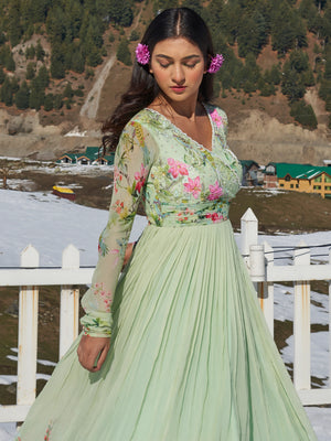Mint Green Anarkali Gown image 3