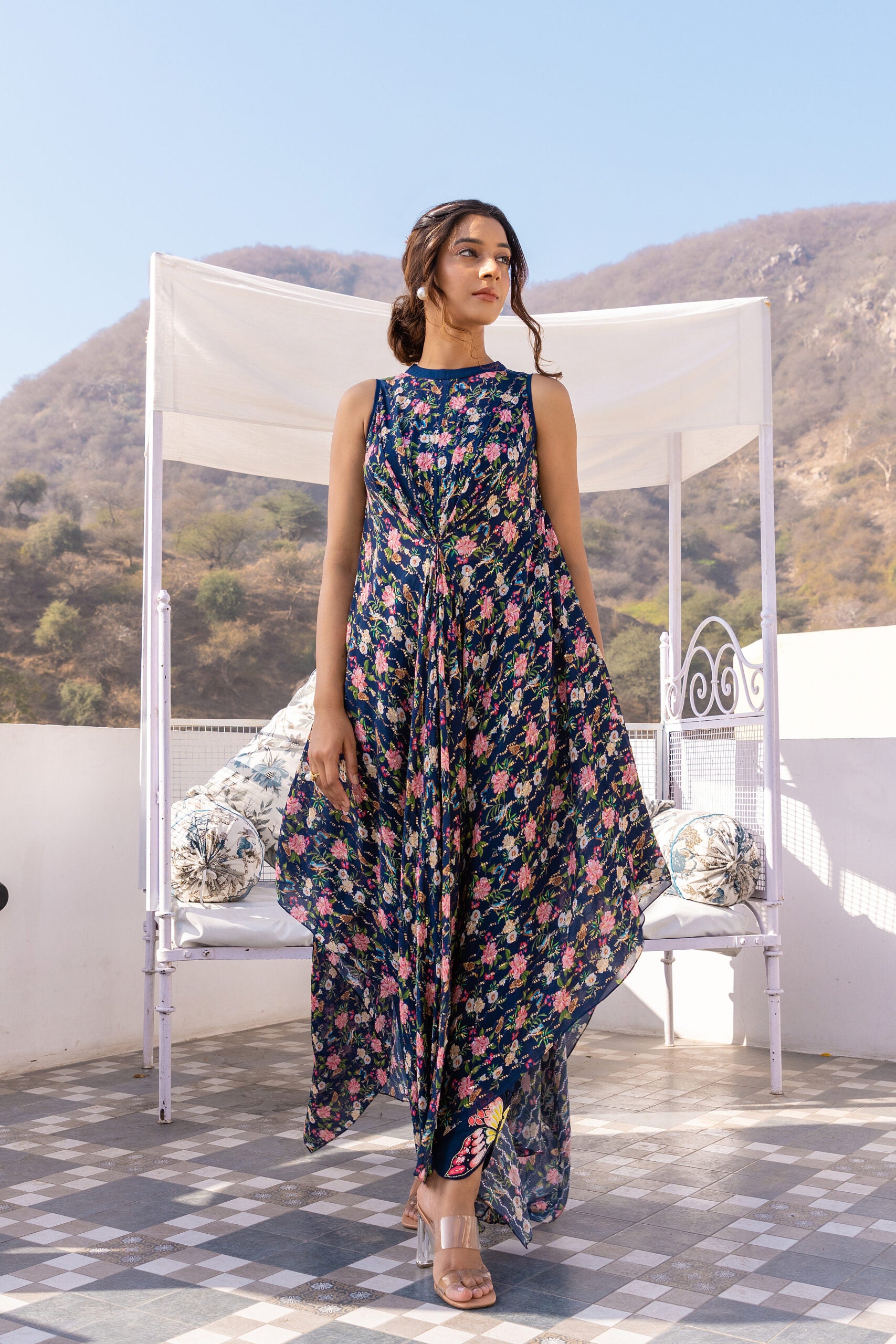 Chic Blue Butterfly Pant Set image 0