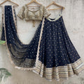 Black Sharmily Lehenga Set with Embroidered Blouse image 0