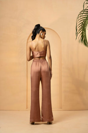 Metallic Rose Gold Pearl Embellished Co-ord Set image 2