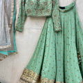 Sage Green Sharmily Sequin Lehenga Set image 0