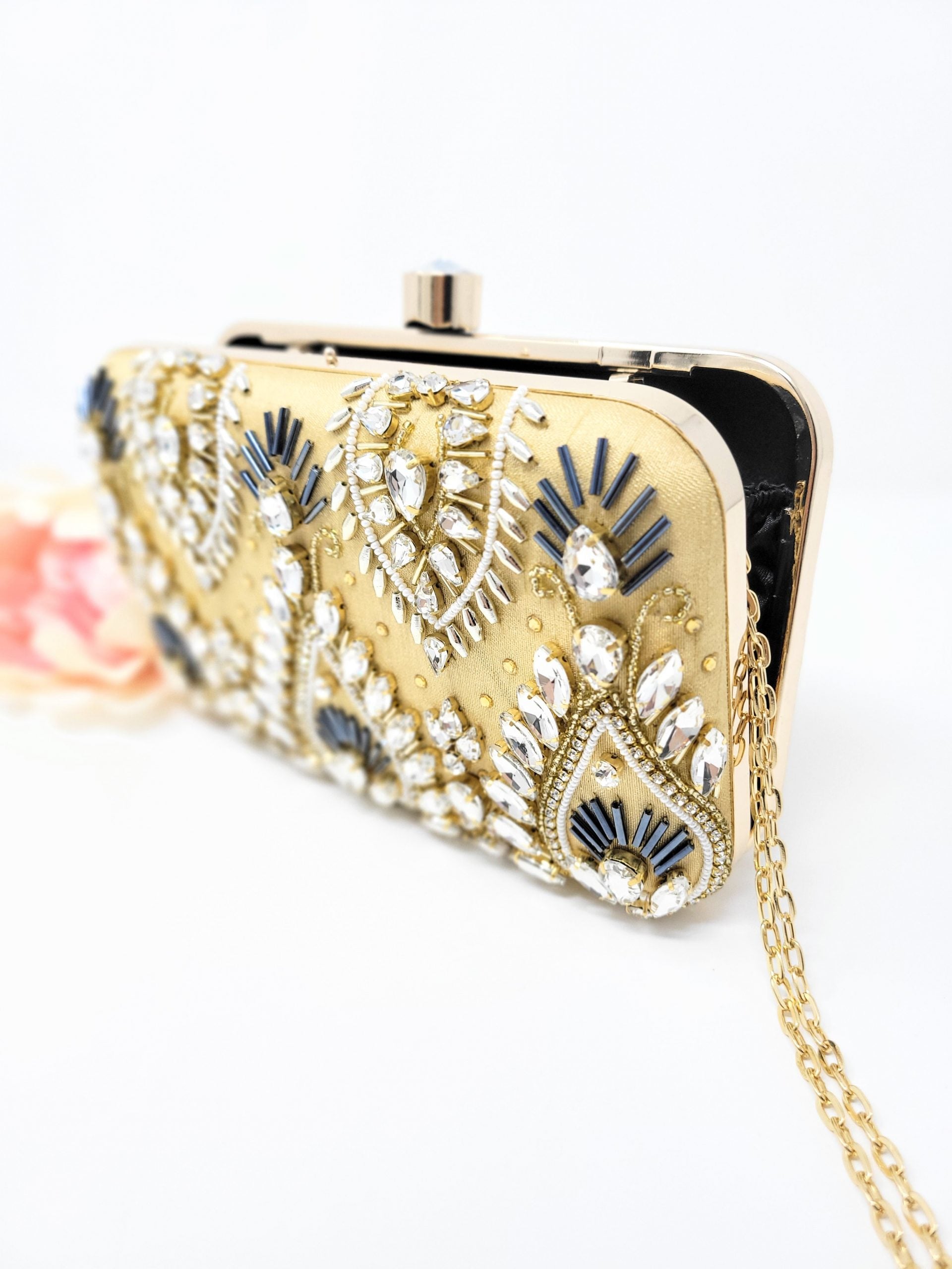 Rectangle Embroidered and Stone Work Clutch image 1