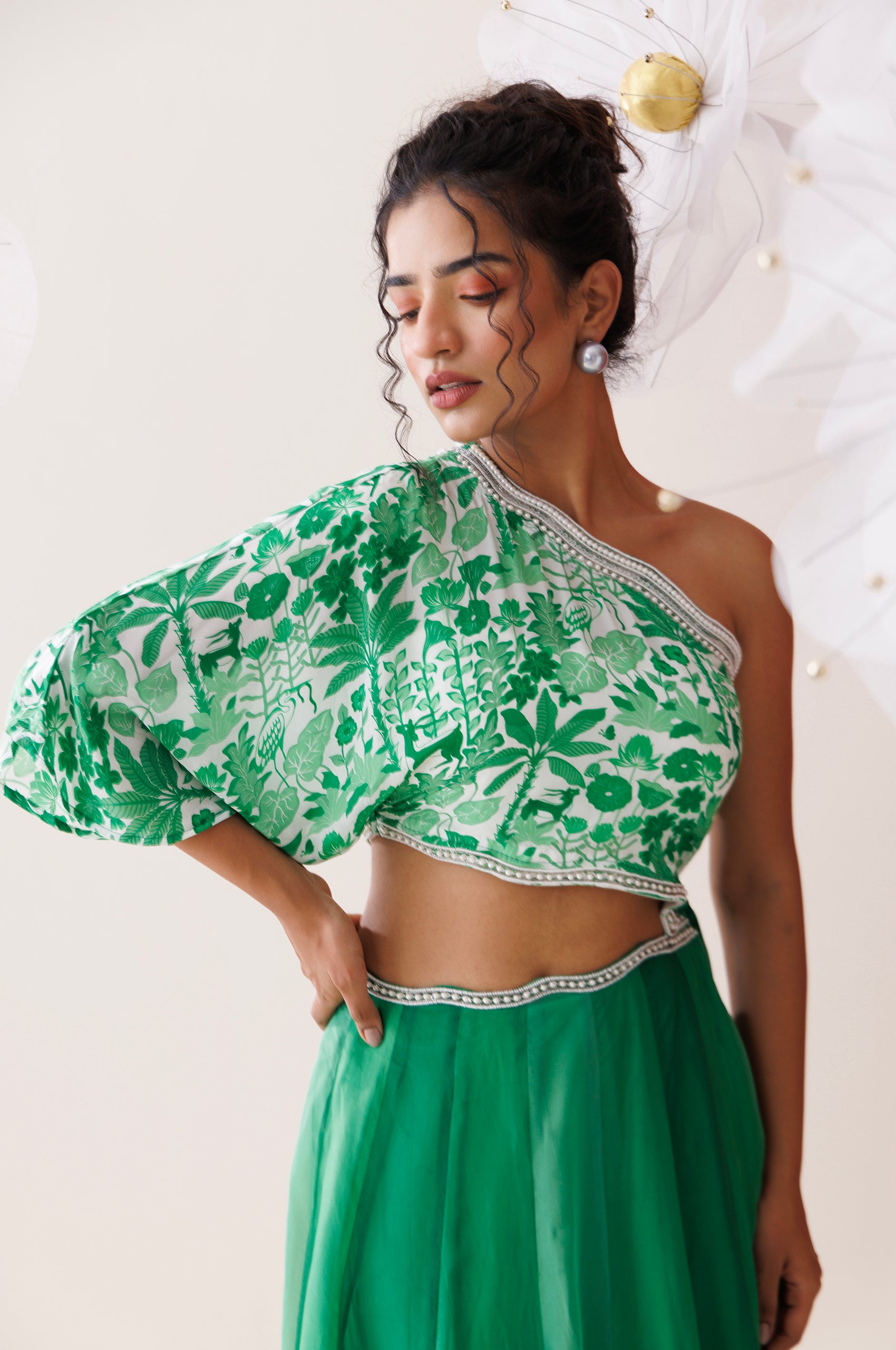 Verde Ombre One-Shoulder Dress image 3