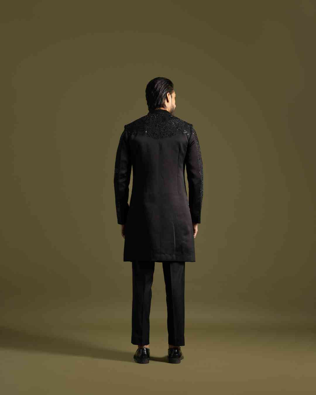 Black Achkan Set image 4