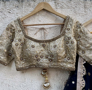 Black Sharmily Lehenga Set with Embroidered Blouse image 3