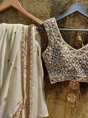 Ivory Mirror Saree image 1