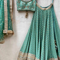 Jade Green Zari Lehenga Set image 0