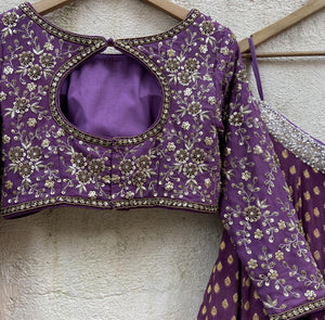 Aubergine and Nude Lehenga Set image 4