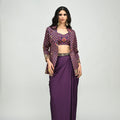 Plum Badla Blazer Dhoti Set image 0