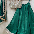 Emerald Green Mirror Lehenga Set image 0