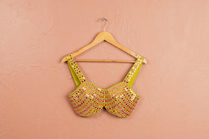 Bumblebee Yellow Lehenga With Colored Blouse image 2