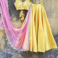 Mustard Raw Silk Lehenga image 0