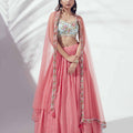 Coral Floral Lehenga Set image 0