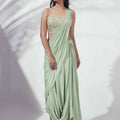 Green Skirt Saree Set image 0