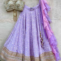 Lavender Lucknowi Ruffle Lehenga Set image 0