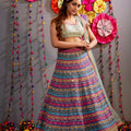 Geometric Woven Lehenga with Mirror Work and Sequins Choli Set image 0