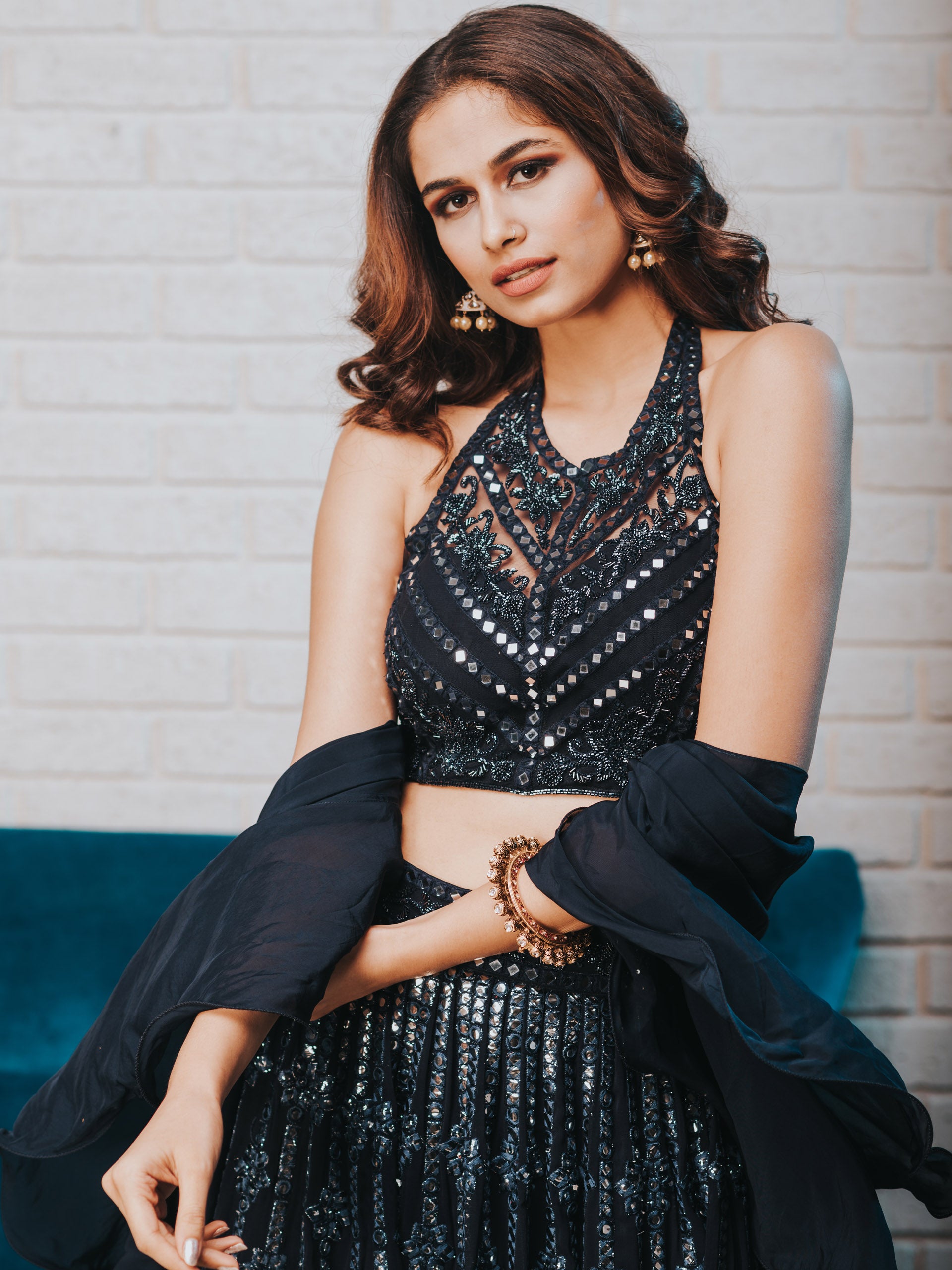 Midnight Blue Lehenga Set image 2