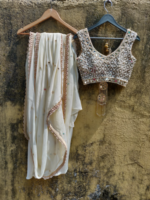 Ivory Mirror Saree - S image