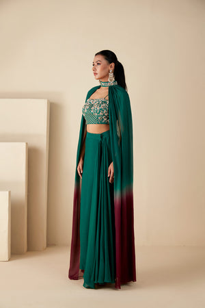 Ombre Cape Skirt Ensemble image 5