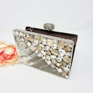 Two-Sided Silver Stone Clutch image 1