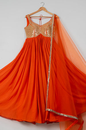 Persimmon Anarkali Set image 2
