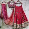 Bridal Lehenga Set With Ombre Dupatta image 0