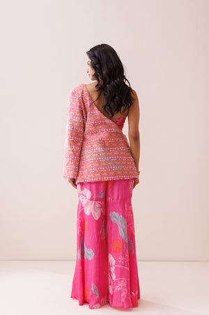 Pink One-Shoulder Blazer Set image 7