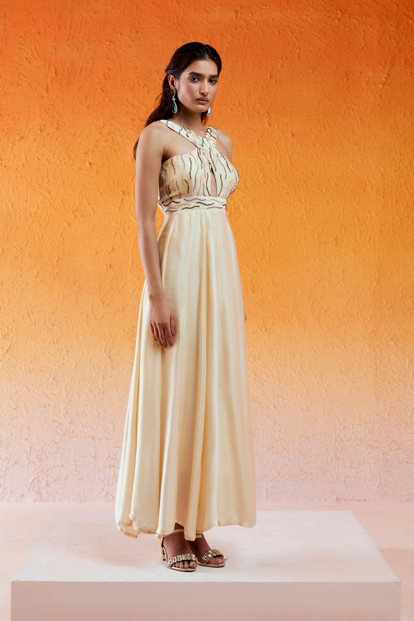 Ivory Embroidered Jumpsuit image 1