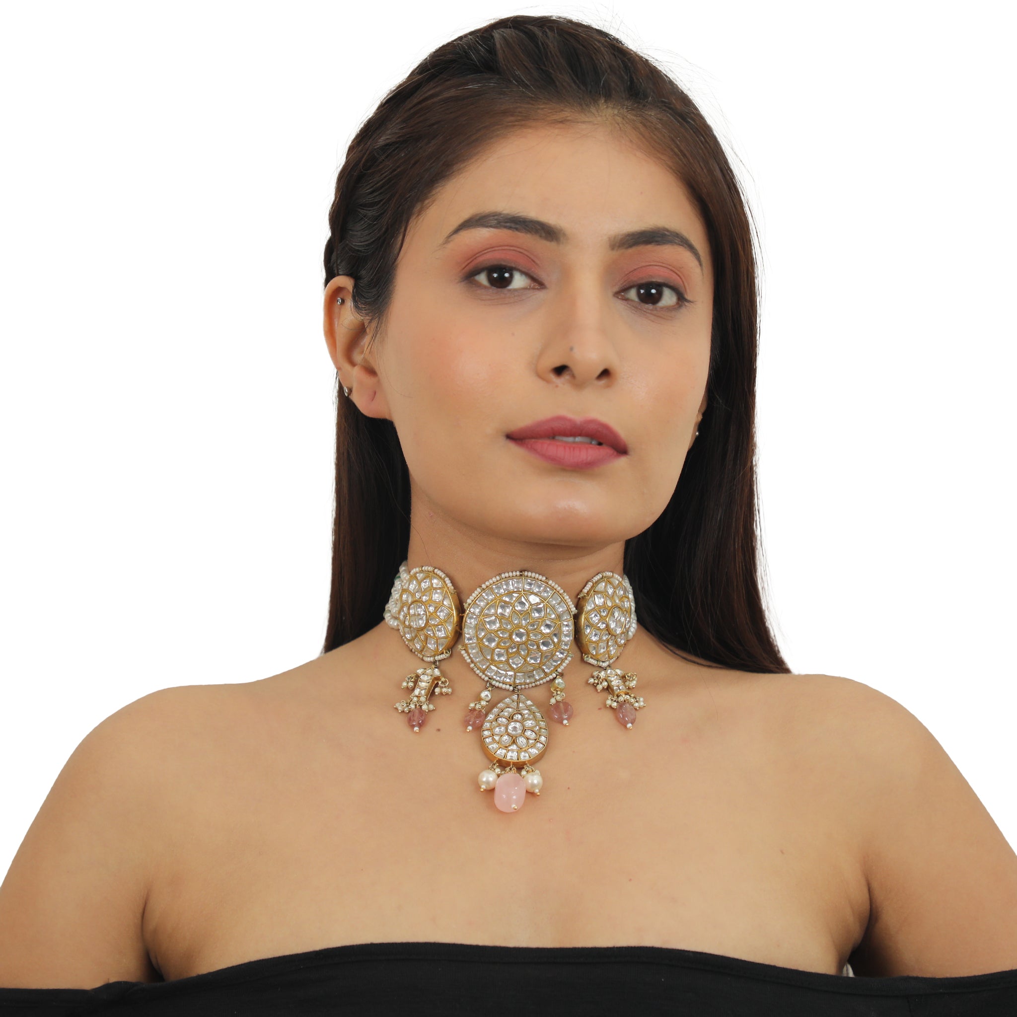 Round Pestel Pink Bead Necklace Set image 5