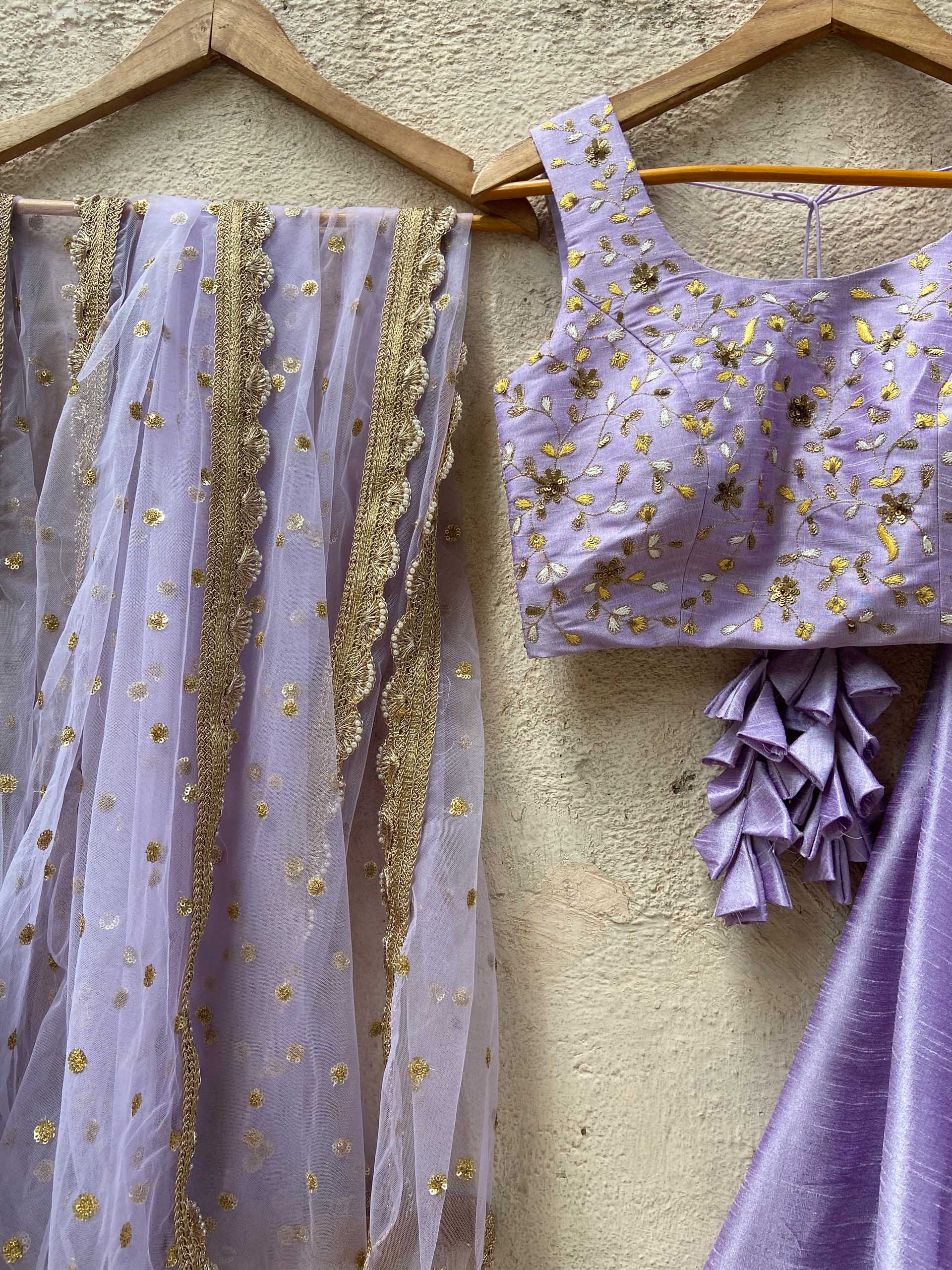 Lavender Kyra Tassel Lehenga Set image 3