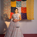 Ivory Printed And Embroidered Lehenga Set image 0