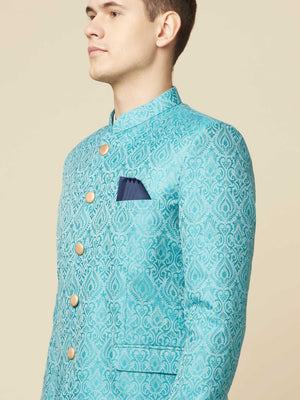 Turquoise Jodhpuri Jacket image 5
