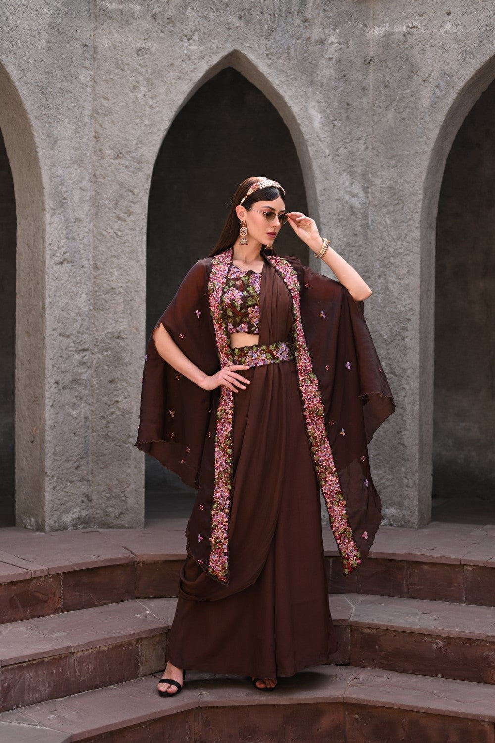 Coffee Palazzo Drape Set image 2