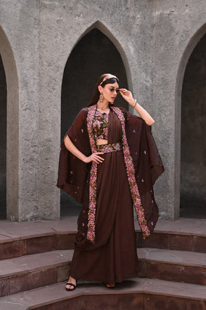 Coffee Palazzo Drape Set image 2