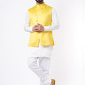 Yellow Silk Bundi Jacket Set image 0