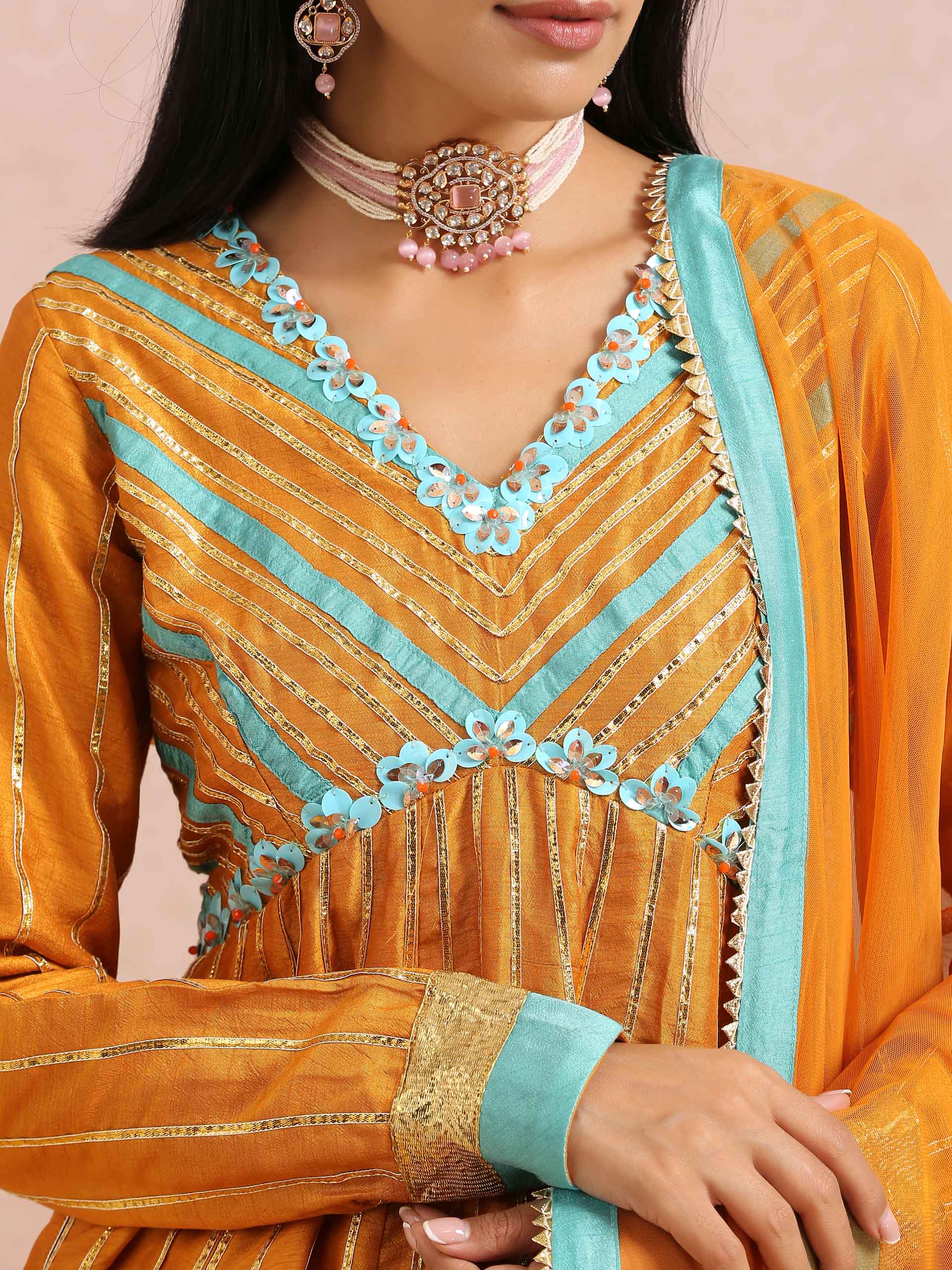 Rust Orange Sharara Set image 4