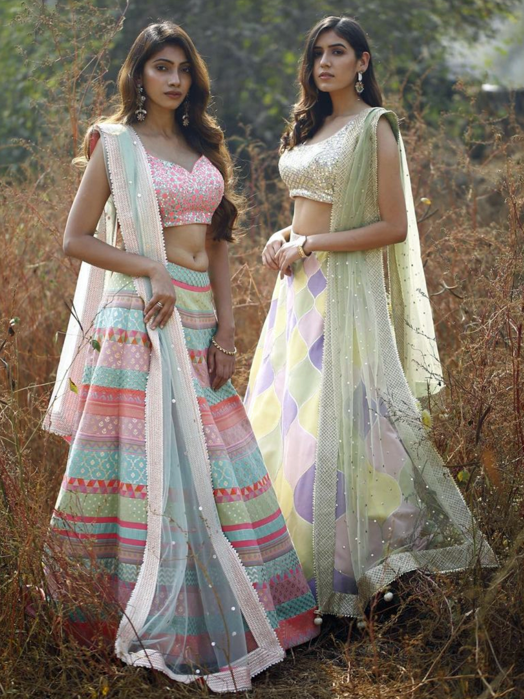 Multicolor Lehenga with Rainbow Mirror Work Choli image 0