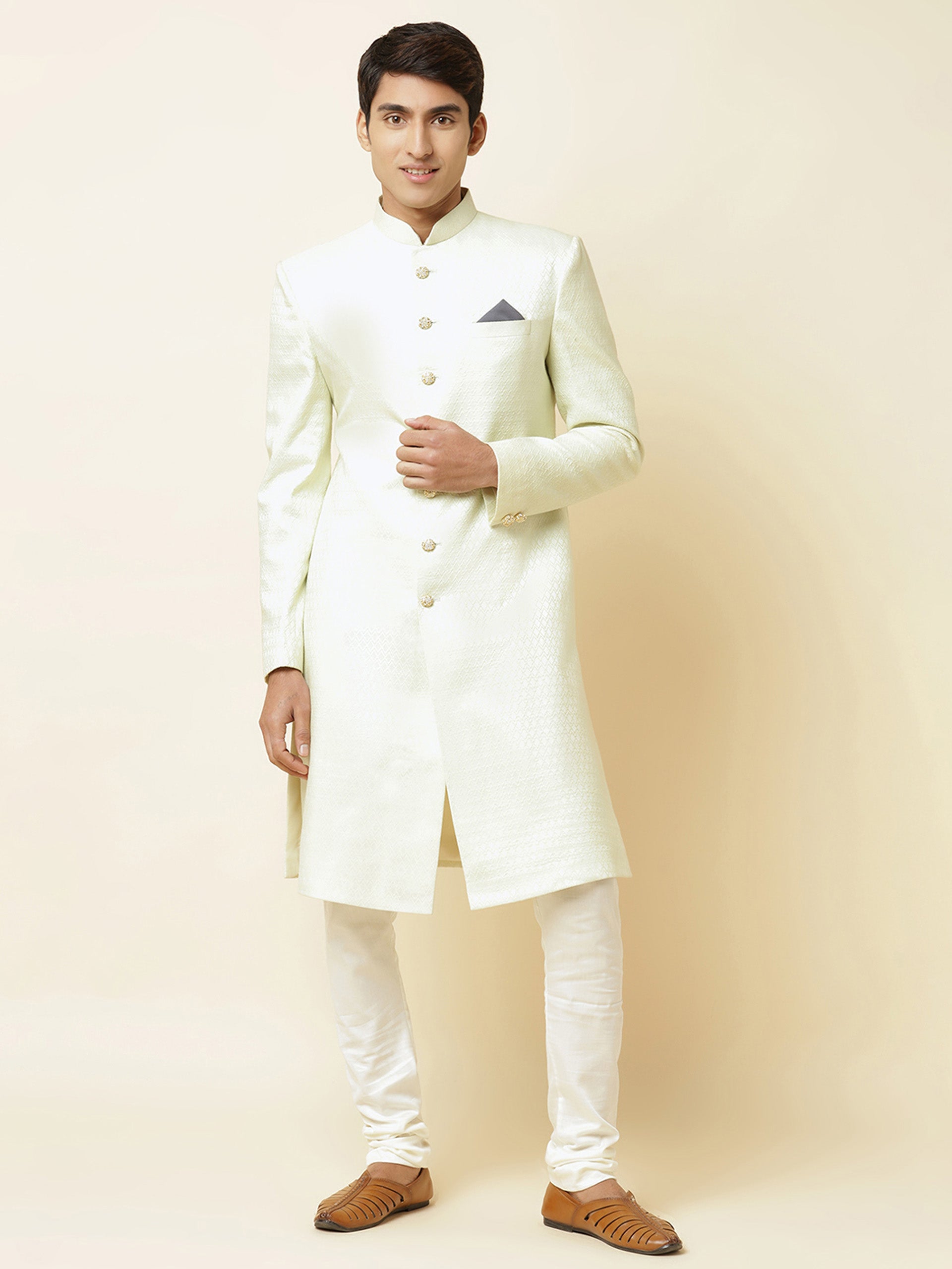 Mint Green Sherwani Set image 0
