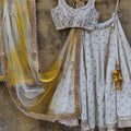 Ivory Lehenga Set with Shaded Dupatta image 0