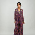 Plum Highlighted Sharara Top Set image 0