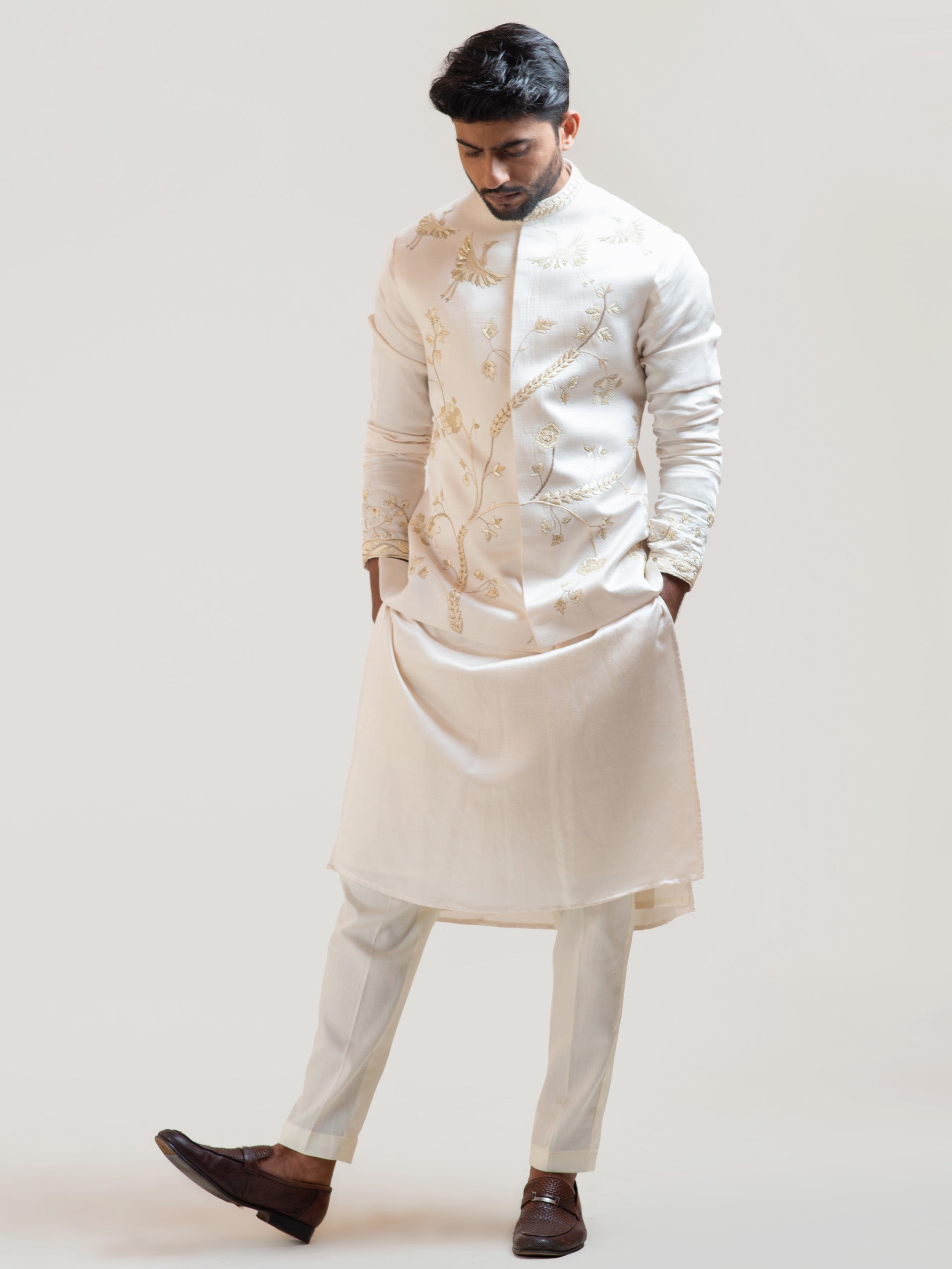 Cream Paradise Nehru Jacket image 2