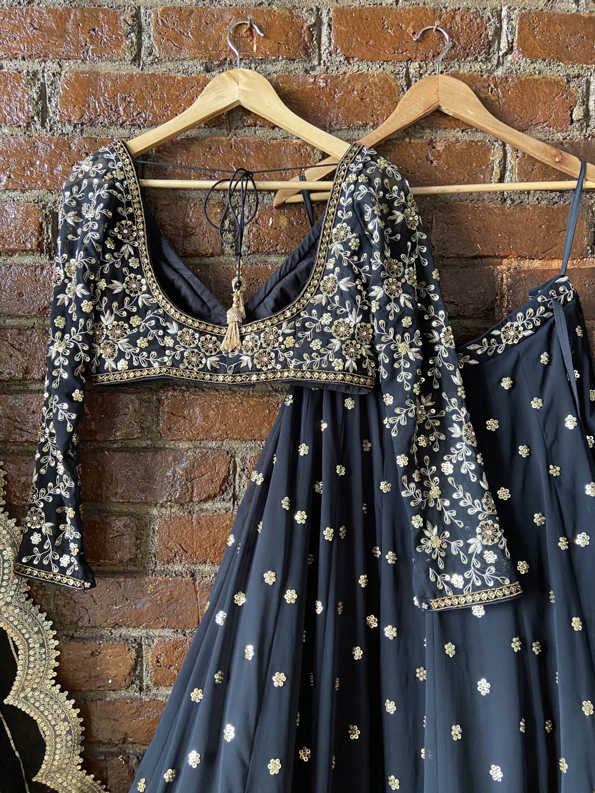 Black Sharmily Lehenga Set image 1