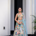 Gardenia Highlighted Lehenga Set Paidawn With Highlighted Blouse And Applique Dupatta image 0
