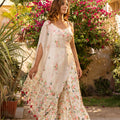 Off-White Crepe Georgette Embroidered Co-Ord Set image 0