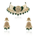 Dark Green Line Beaded Choker set image 0