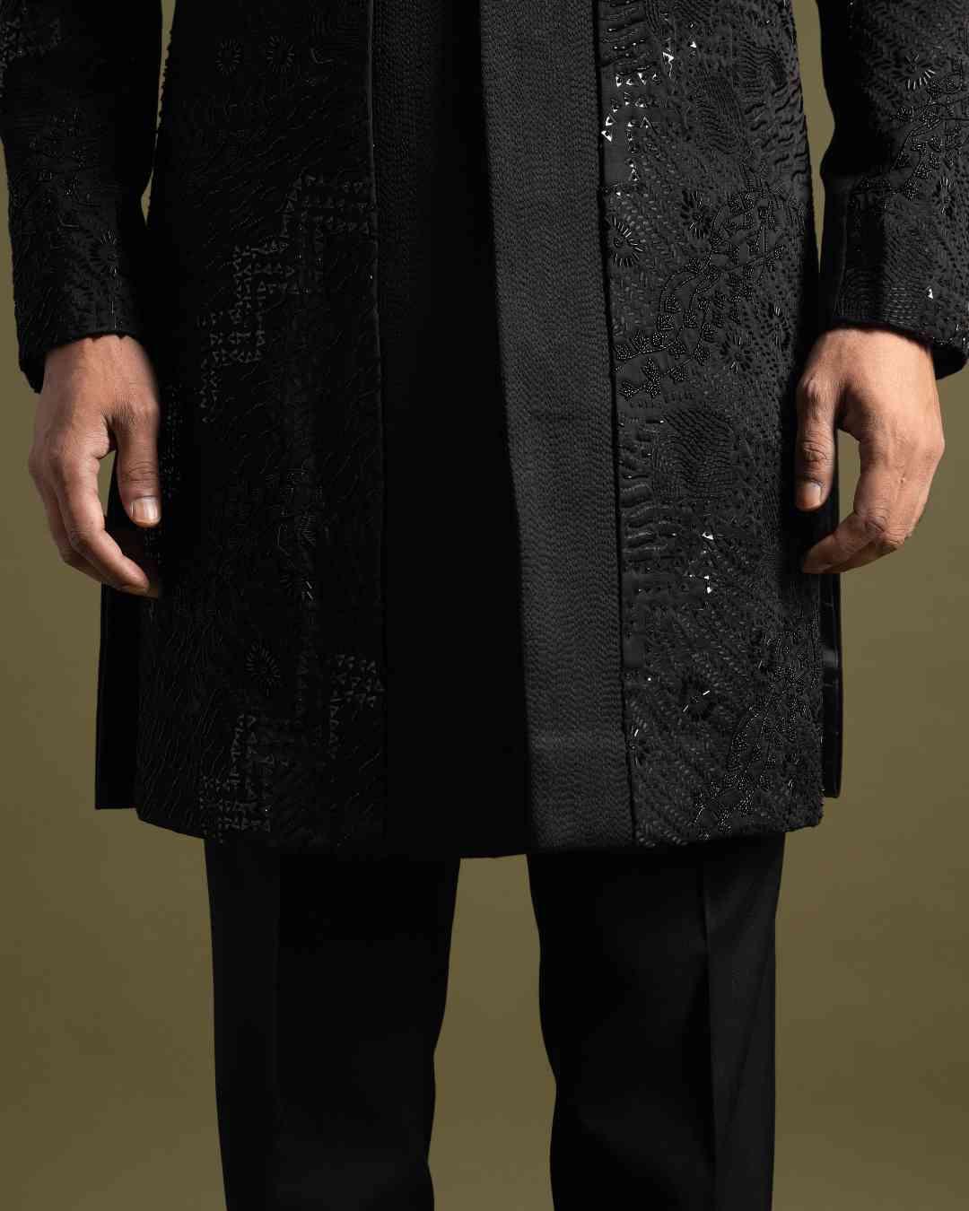 Black Achkan Set image 1