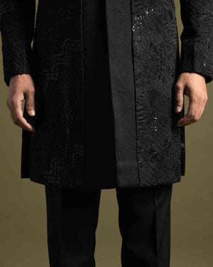 Black Achkan Set image 1
