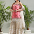 Blush Pink and Ivory Sharara Set image 0
